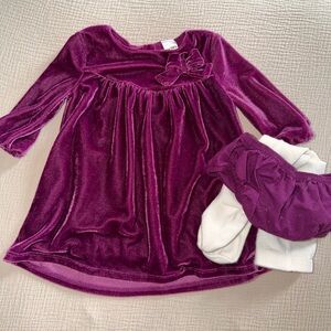 Carter's Maroon/Purple Velvet Baby Dress
